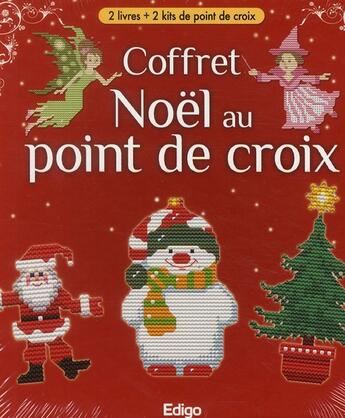 Couverture du livre « Coffret Noël au point de croix » de  aux éditions Edigo