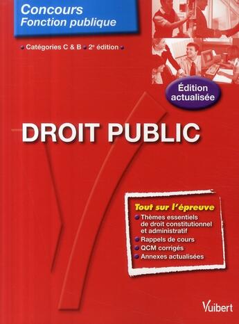 Couverture du livre « Droit public ; catégorie C et B (2e édition) » de Pierre Lievre aux éditions Vuibert