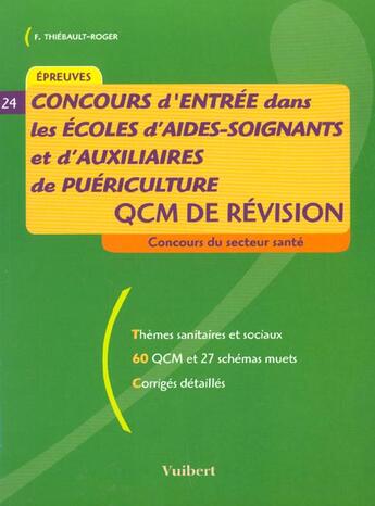 Couverture du livre « Concours d'entree dans les ecoles d'aides-soignants et auxiliaires de puericulture » de Jacques Bruneteau aux éditions Vuibert