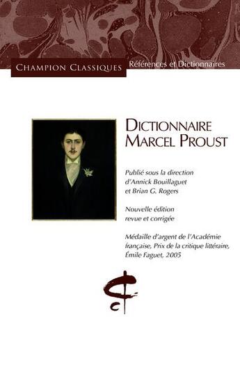 Couverture du livre « Dictionnaire Marcel Proust » de  aux éditions Honore Champion