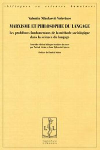 Couverture du livre « Marxisme et philosophie du langage » de Valentin Voloshinov aux éditions Lambert-lucas