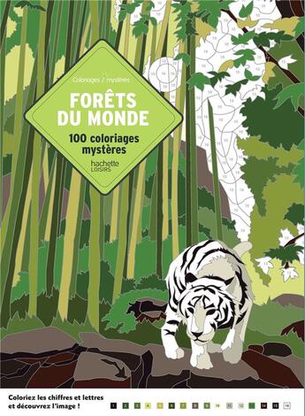 Couverture du livre « Coloriages mystères forêts du monde » de Nathalie Bouathong aux éditions Hachette Pratique