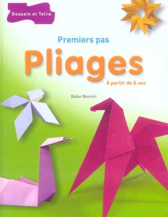 Couverture du livre « Pliages » de Didier Boursin aux éditions Dessain Et Tolra