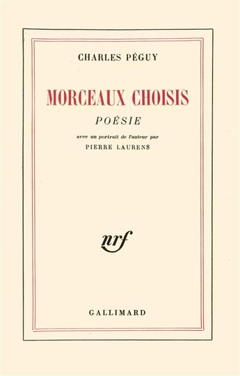 Couverture du livre « Morceaux choisis - poesie » de Charles Peguy aux éditions Gallimard