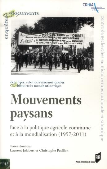Couverture du livre « MOUVEMENTS PAYSANS » de Centre De Recherches aux éditions Pu De Rennes