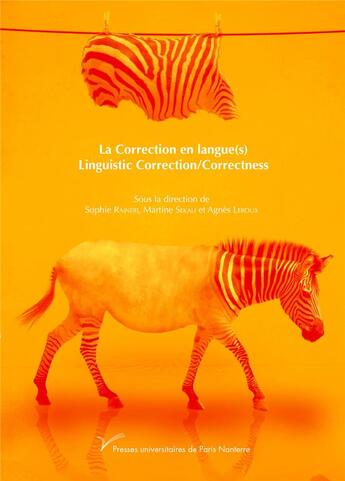 Couverture du livre « La correction en langue(s) » de Raineri Sophie aux éditions Pu De Paris Ouest