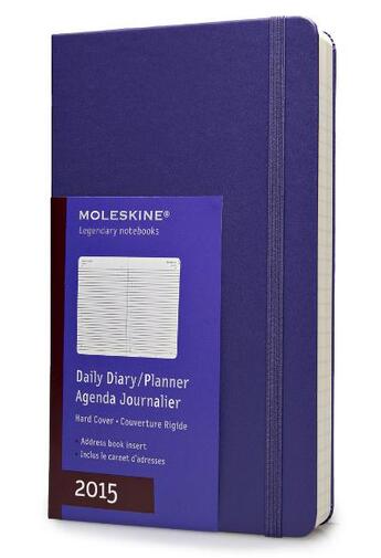 Couverture du livre « Agenda journalier 2015 grand format violet couverture rigide » de Moleskine aux éditions Moleskine Papet