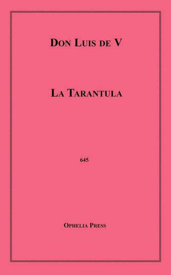 Couverture du livre « La Tarantula » de Don Luis De V aux éditions Epagine