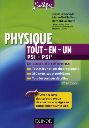 Couverture du livre « Physique ; PSI, PSI* ; tout-en-un (2e édition) » de Bernard Salamito et Marie-Noelle Sanz aux éditions Dunod