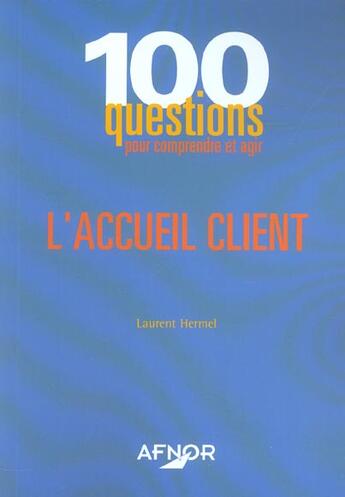 Couverture du livre « L'accueil client » de Hermel/Laurent aux éditions Afnor