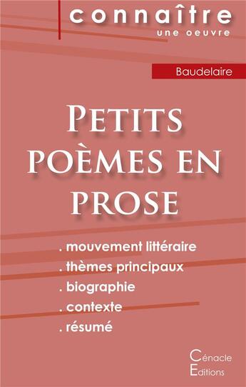 Couverture du livre « Petits poèmes en prose, de Charles Baudelaire » de  aux éditions Editions Du Cenacle