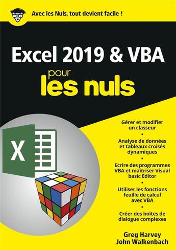 Couverture du livre « Excel 2019 & VBA » de Greg Harvey et John Walkenbach et Jean-Pierre Cano aux éditions First Interactive