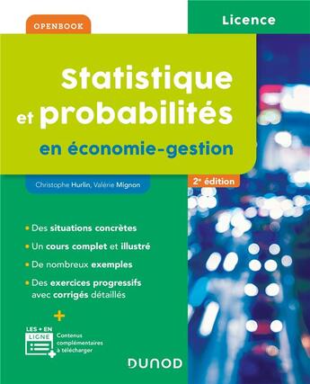 Couverture du livre « Statistique et probabilités en économie-gestion (2e édition) » de Mignon/Valerie et Christophe Hurlin aux éditions Dunod