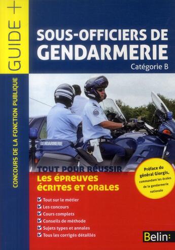 Couverture du livre « Sous-officiers de gendarmerie » de  aux éditions Belin Education