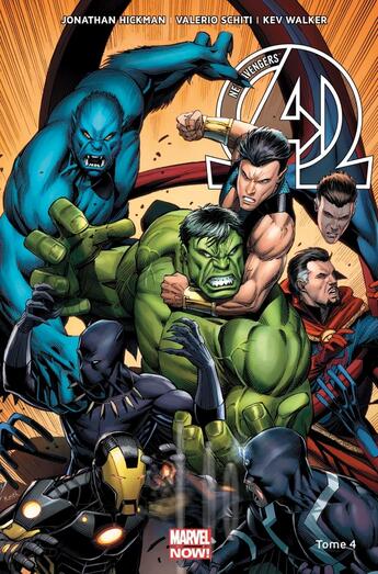 Couverture du livre « The new Avengers Tome 4 : un monde parfait » de Kev Walker et Jonathan Hickman et Valerio Schiti et Salvador Larroca aux éditions Panini