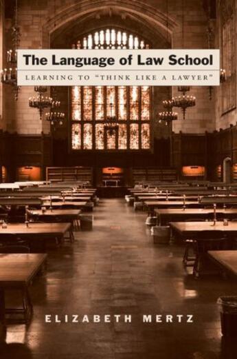 Couverture du livre « The Language of Law School: Learning to 