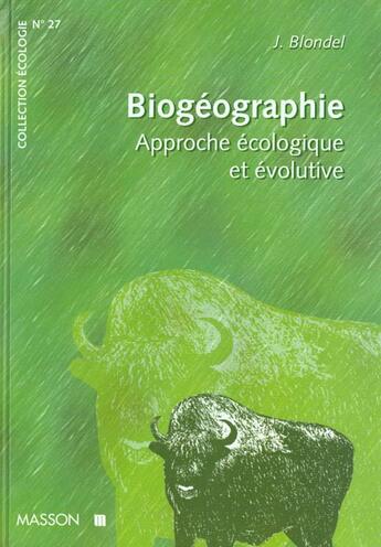 Couverture du livre « Biogeographie : Approche Ecologique Et Evolutive » de Blondel aux éditions Elsevier-masson