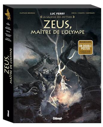 Couverture du livre « Coffret Zeus, maître de l'Olympe : La Naissance des Dieux, Les Guerres de Zeus, Les Amours de Zeus » de Clotilde Bruneau et Dim D. et Federico Santagati et Carlos Rafael Duarte aux éditions Glenat