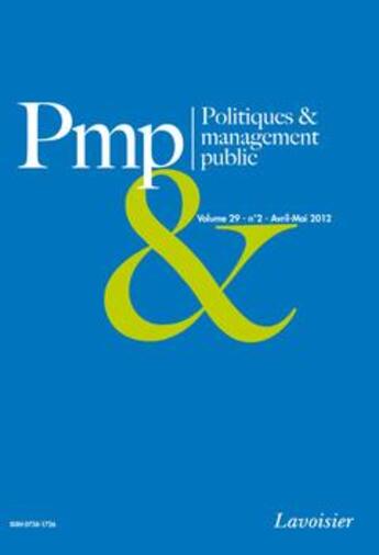 Couverture du livre « Politiques et management public volume 29 n 2 avriljuin 2012 » de  aux éditions Tec Et Doc