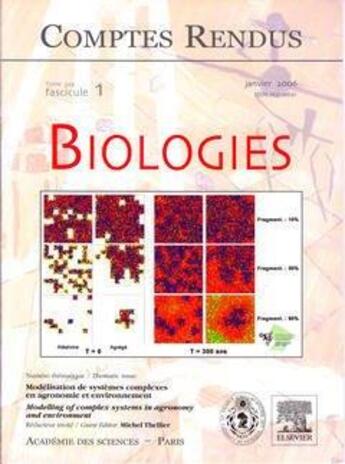 Couverture du livre « Comptes rendus academie des sciences, biologies, t.329, fascicule 1, janv. 2006 modelisation de system » de Michel Thellier aux éditions Elsevier