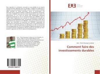 Couverture du livre « Comment faire des investissements durables » de Jean Pierre Kasongo Lumbwe aux éditions Editions Universitaires Europeennes