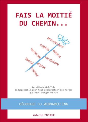 Couverture du livre « Fais la moitié du chemin... la méthode M.E.T.A. pour tout webmarketeur (en herbe) qui veut changer » de Ficheux Valerie aux éditions Bookelis