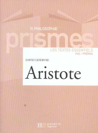 Couverture du livre « Aristote » de David Lefebvre aux éditions Hachette Education