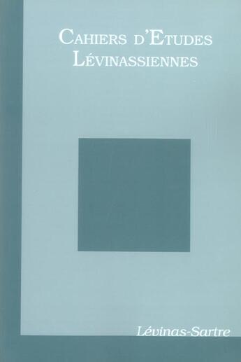 Couverture du livre « Cahiers d'etudes levinassiennes n 5 - levinas-sartre » de  aux éditions Verdier