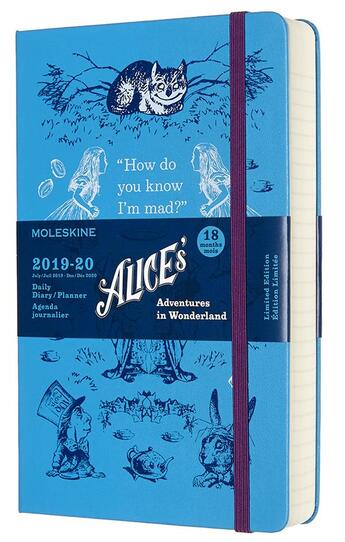 Couverture du livre « Agenda 18 mois alice journalier 2019 ; 20 grand format bleu » de  aux éditions Moleskine