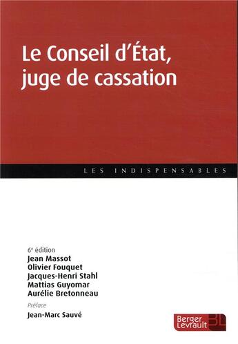 Couverture du livre « Le conseil d'Etat ; juge de cassation » de  aux éditions Berger-levrault