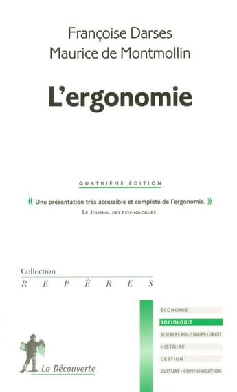 Couverture du livre « L'ergonomie ne » de Darses/Montmollin aux éditions La Decouverte