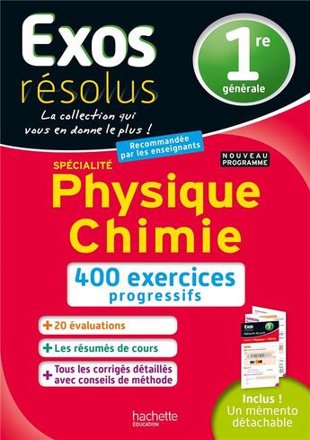 Couverture du livre « Exos resolus specialite physique-chimie 1re » de De La Baume/Blat aux éditions Hachette Education