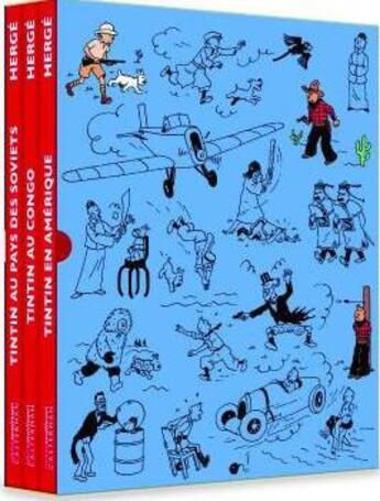 Couverture du livre « Les aventures de Tintin : coffret : Tintin en Amérique, Tintin au Congo, Tintin au pays des Soviets » de Herge aux éditions Casterman