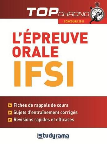 Couverture du livre « L'épreuve orale IFSI » de Badia Jabrane aux éditions Studyrama