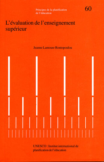 Couverture du livre « L'évaluation de l'enseignement supérieur » de Lamoure Rontoulou (J aux éditions Unesco