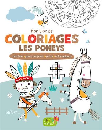 Couverture du livre « Coloriages les poneys (coll. mes petits blocs) » de  aux éditions 1 2 3 Soleil