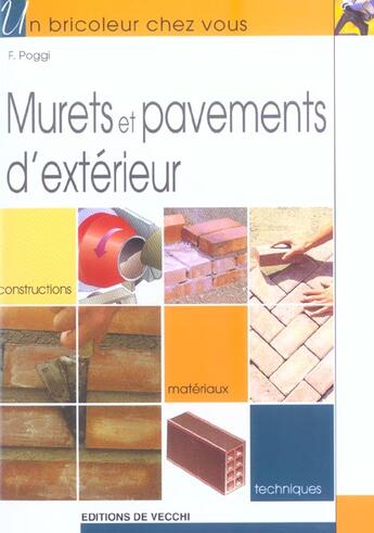 Couverture du livre « Murets et pavements d'exterieur » de F Poggi aux éditions De Vecchi