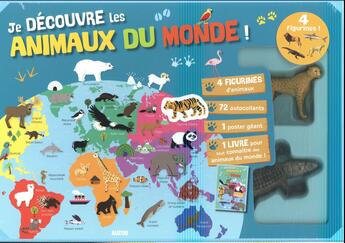 Couverture du livre « Je découvre les animaux du monde (4 figurines) » de Jean-Michel Billioud et Deborah Pinto aux éditions Philippe Auzou