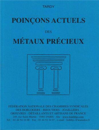 Couverture du livre « Poincons actuels des metaux precieux » de Lengelle-Tardy M. aux éditions Regionales De L'ouest