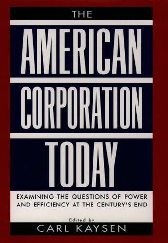 Couverture du livre « The American Corporation Today » de Carl Kaysen aux éditions Oxford University Press Usa