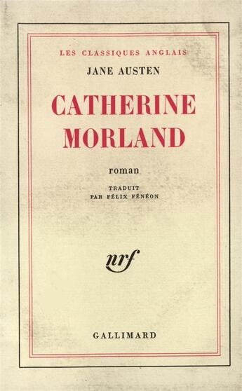 Couverture du livre « Catherine morland » de Jane Austen aux éditions Gallimard