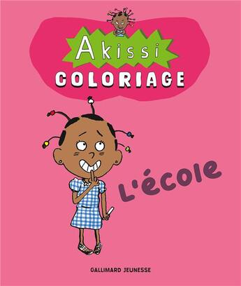 Couverture du livre « AKISSI Coloriage - L'École export » de Marguerite Abouet aux éditions Gallimard-jeunesse