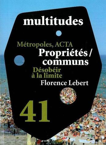 Couverture du livre « Propriétés / communs » de  aux éditions Amsterdam