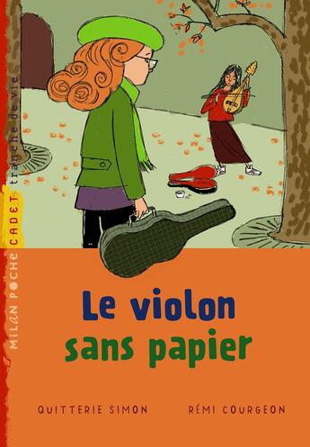 Couverture du livre « Le violon sans papier » de Quitterie Simon et Remi Courgeon aux éditions Milan