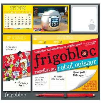 Couverture du livre « Frigobloc robot-cuiseur 2020 - calendrier d'organisation familiale (de sept. 2019 a decembre 2020) » de  aux éditions Play Bac