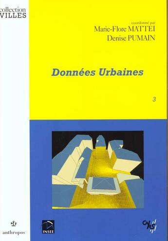 Couverture du livre « DONNEES URBAINES 3 » de Mattei/Pumain aux éditions Economica