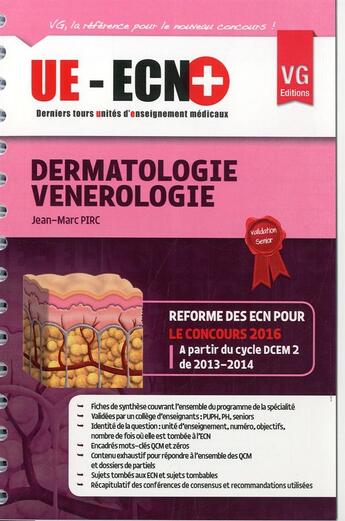 Couverture du livre « Ue-ecn+ dermatologie » de Pirc J.M aux éditions Vernazobres Grego