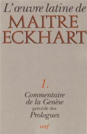 Couverture du livre « Commentaire de la genèse » de Johannes Eckhart aux éditions Cerf