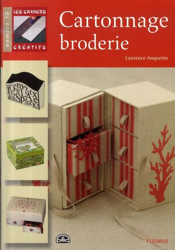 Couverture du livre « Cartonnage broderie » de Laurence Anquetin aux éditions Mango