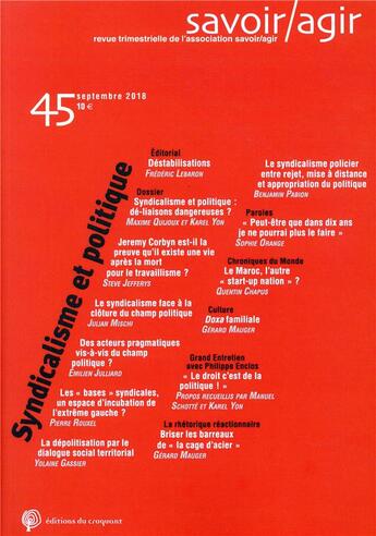 Couverture du livre « Savoir agir n45 » de Robette Nicolas / Sc aux éditions Croquant